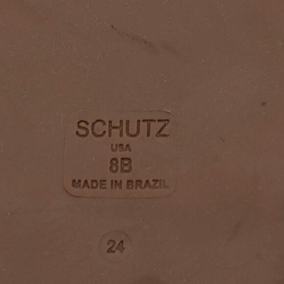 Schutz Kittie Glam Casual Flat Sandals Women's Silver/Beige Size US8B EU38.5 - Picture 12 of 14